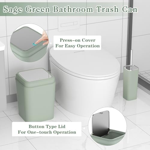 XLHOMO Sage Green Bathroom Set, Bathroom Accessory Set, Green Bathroom Set