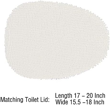 Madeals Bath Rug Set Combo - 4 Piece with Toilet Lid Cover and U-Shaped Toilet Floor Rug, White
