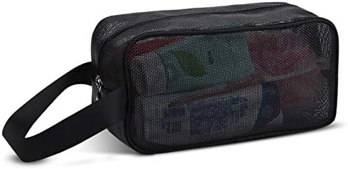Moyad Mesh Shower Caddy Portable Toiletry Bag College Dorm Room Essentials for Girls Guys Gym Bag Camping Organizer Hanging Bathroom Mesh Bag, Black