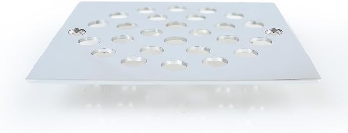 4 Inch Screw-in Square Floor Drain Cover Replacement Shower Grates with Screws,304 Stainless Steel (Chrome)