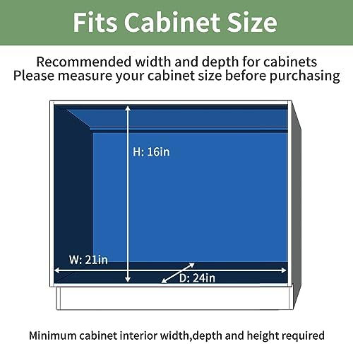 ROOMTEC Pull Out Cabinet Organizer (19½"W x 21½"D),2 Tier Pull Out Storage Shelf Drawer Basket,Sliding Shelves for Base Cabinet Organization in Kitchen, Bathroom, Pantry
