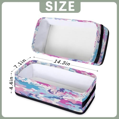 Storage Basket Set of 2 Colorful Camo Small Baskets for Organizing Fabric Storage Baskets with Handles for Shelves Bathroom Toilet Tank Top