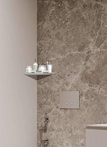 Genuine Marble Corner Shelf for Bathroom Shower Wall, 9"X9"X5/8", Both Sides Polished (CMMT9SHE - Crema Marfil)