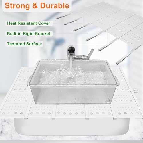 Mofason Bathroom Sink Top Cover - Silicone Foldable Sink Makeup Mat White