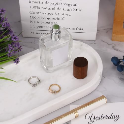 Natural Marble Tray Oval, White, 10 x 5 x 0.6