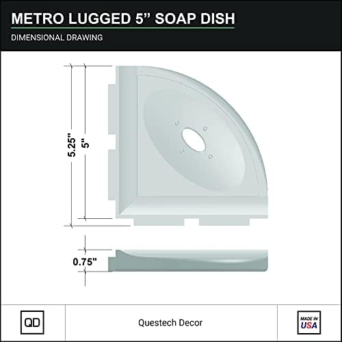 Questech 5" Shower Soap Dish Shelf for Inside Shower, Lugged for New Construction, Bath Organizer for Tiled Walls, Corner Soap Holder, Metro Lugged, Bronze Finish