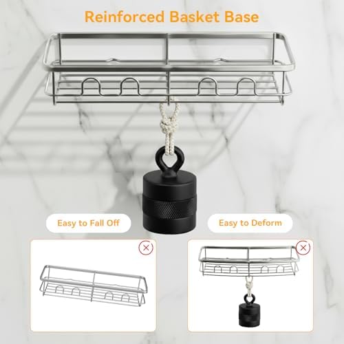 Adhesive Shower Caddy, Large Capacity Shower Racks for Inside Shower, No Drill Bathroom Shower Organizer and Storage, 2 Pack Silver Bathroom Shelves, Home Decor Rv Accessories, Apartment