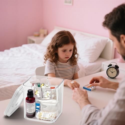 Clear Lockable Storage Box with Combination Lock - Heavy Duty Medicine,Food,Snack & Electronics Organizer Jar,Childproof Phone Jail,Gaming Device Lockbox Container Tank,Self Control Prize Bin (White)