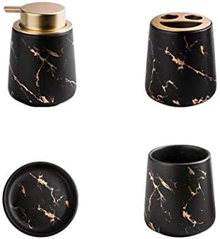 3 Piece Painted Ceramics Bathroom Accessories Set Durable Matte Black