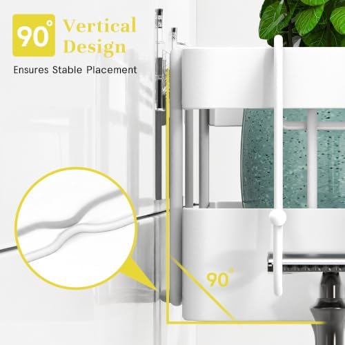Heavy-Duty Adhesive Shower Shelves, White Storage Shelf