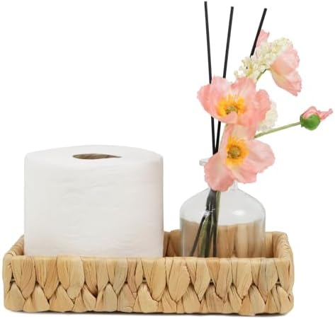 Water Hyacinth Bathroom Vanity Tray, 10 Inch