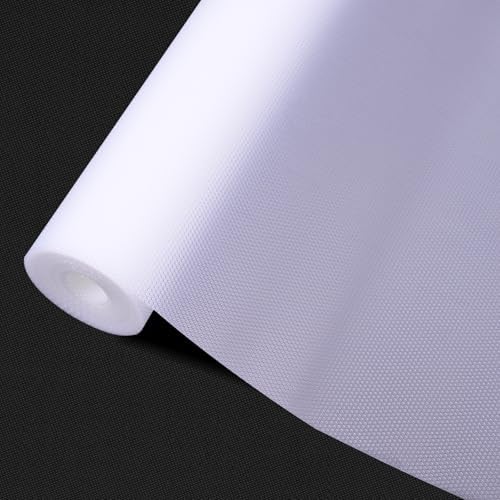 Clear Shelf Liner, Non Adhesive Roll Contact Paper for Cabinets and Drawers 12" W x 240" L, Non Slip Refrigerator Liners for Kitchen Cabinet Protectors, Storage, Desks, Kitchenware, Tableware