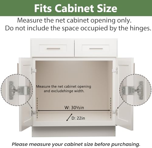 Pull Out Cabinet Organizer 30" W x 21½" D, Heavy Duty Cabinet Pull Out Shelves, Slide Out Drawers Organization for Kitchen Cabinets Bathroom
