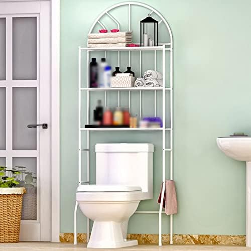 3-Tier Over The Toilet Storage Rack Stable Freestanding Toilet Rack Storage Shelves Bathroom Cabinet Tower Shelf Above Toilet Stand Multifunctional Organizer Over Toilet Shelf