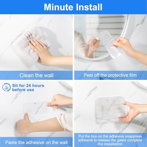 Diesisa Wall Mount Organizer, 2Pc Small Adhesive Cabinet Door Organizer
