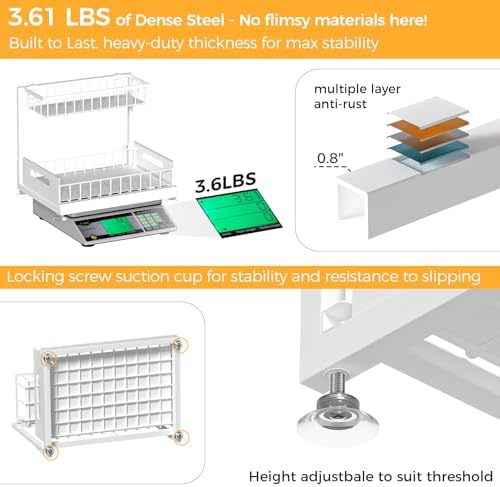 Saydear L-Shaped Under Sink Organizer, 2-Tier Pull-out Cabinet Rack 1-Pack