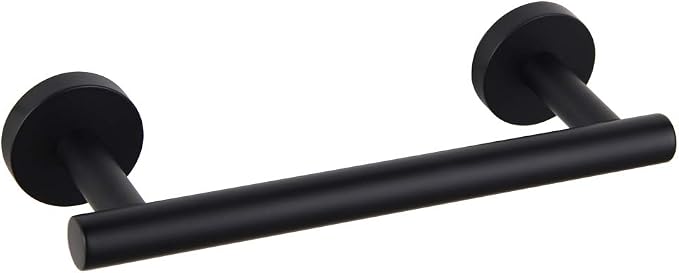 GERZWY 9-Inch Small Kitchen Towel Bar SUS 304 Stainless Steel Cabinet Hand Towel Bar Wall Mounted Bathroom Organizer Matte Black AG1101C23-BK
