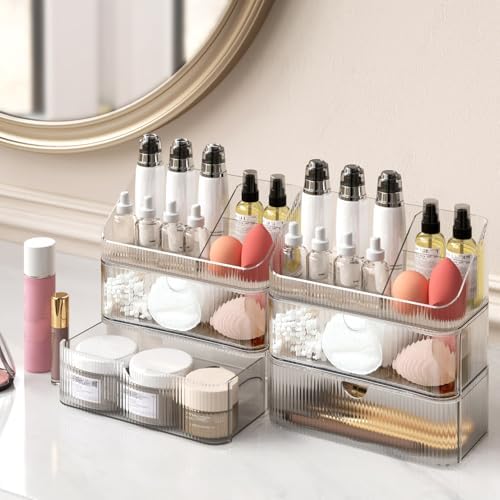 Medicine Cabinet Organizer 6 Tier, Stackable Bathroom Makeup Organizers