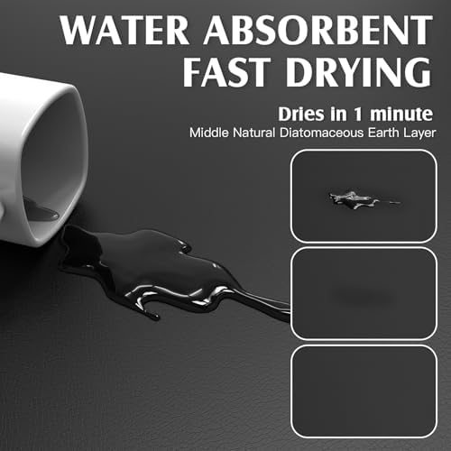 VERIFOST Under Sink Mat for Kitchen, 2 Piece Super Absorbent Undersink Mats for Bottom of Kitchen Sink, 34" X 22" Cuttable Under Sink Liner, Quick-Dry Under Bathroom Sink Mat, Black