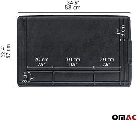 OMAC 2 Pcs Under Sink Mat for Kitchen & Bathroom 34" x 22" Adjustable Waterproof Cabinet Protector for Drips Leaks Spills Filexible Durable Multifunctional Under Sink Liner Rubber TPE (Black)