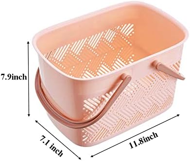 Shower Tote Portable Shower Caddy Basket,Dorm Shower Caddy Platic Shower Caddy Basket With Handle Hollow Out Basket For Bathroom/College Dorm/Kitchen 11.8 * 7.1 * 7.9 inch - Orange