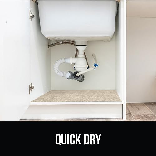 GORILLA GRIP LeakGuard Under Sink Mat for Kitchen Cabinet, 24x30 Beige