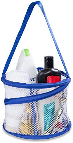 Handy Laundry Foldable Shower Caddy - Collapsible, Portable, Drainage Hole, Carry Handle, Large Compartments. Great Organizer for Camp, Travel, Gym, and Dorm (Blue)