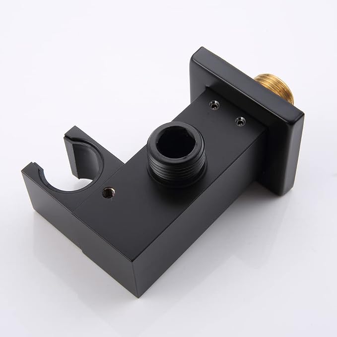 AYIVG Bathroom All Brass Wall Mount Adjustable Hand held ShowerHead Holder Bracket , Black Finish