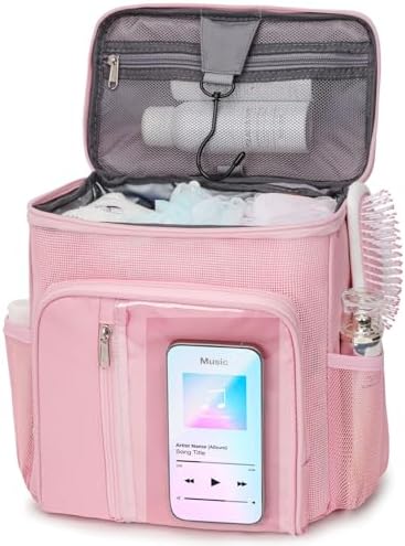 F-color Shower Caddy Portable for Dorm - Shower Bag Fits Full-Size Bottles