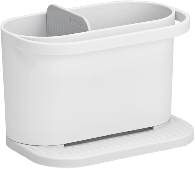 ReBorn Recycled Sink Organizer, Kitchen Sink Organizer, Two Main Compartments, Integrated Dish Cloth Rail, Ribbed and Sloped Base for Draining, Would Made in UK