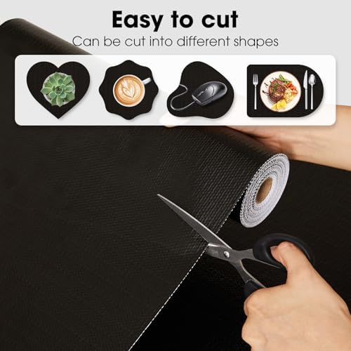 Drawer and Shelf Liner for Kitchen Cabinets, Black, 18IN X 30FT