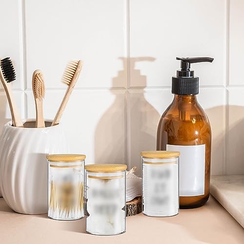 Tessco for you 6 Pcs Apothecary Glass Jars with Lids, Bathroom Holder