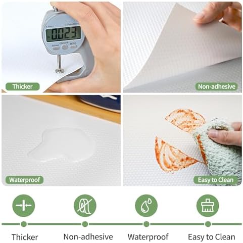 Shelf Liners 19 inch x 20 ft Shelf Liners for Kitchen cabinets nonstick Shelf Lining Drawer Mats EVA Protector for Cupboard (White,19 inch x 20 ft)