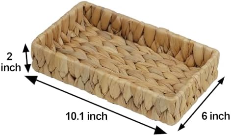 Water Hyacinth Bathroom Vanity Tray, 10 Inch