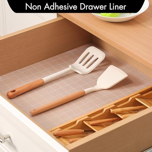 Cooyes Shelf Liner for Kitchen Cabinets – Non-Adhesive Drawer Liner