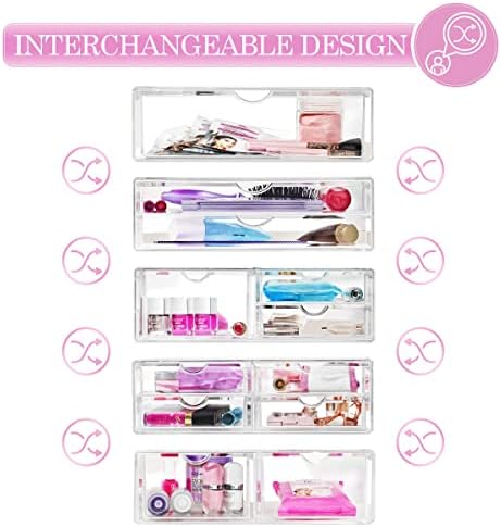 Sorbus Acrylic Drawers, Clear Makeup Organizer for Vanity (2 Drawers)