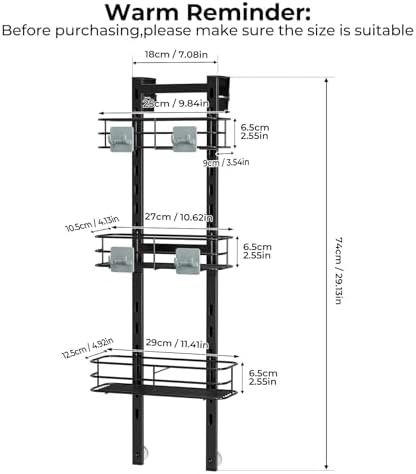 ODesign 3-Tier Over the Door Shower Caddy Hanging,Black
