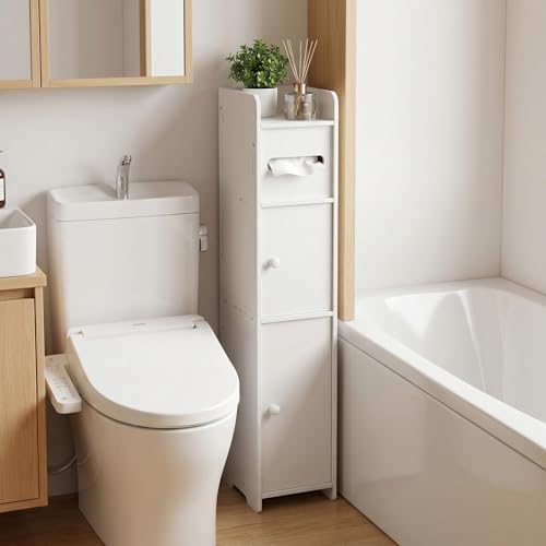 LuiceABC Slim Toilet Paper Holder Stand, Over The Toilet Storage Cabinet