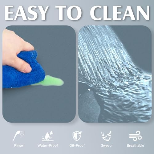 VERIFOST Under Sink Mat for Kitchen, 2 Piece Super Absorbent Undersink Mats for Bottom of Kitchen Sink, 34" X 22" Cuttable Under Sink Liner, Quick-Dry Under Bathroom Sink Mat, Blue
