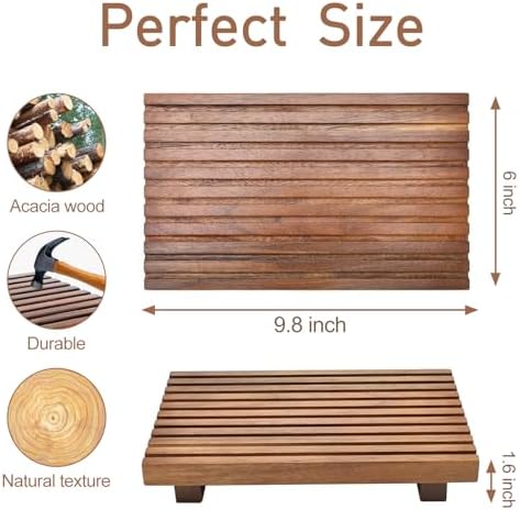 Acacia Wood Risers for Bathroom Tray Kitchen Counter Decor Sink Soap Dish