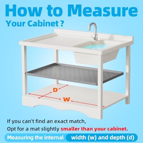 Winisok Waterproof Under Sink Mat 31" x 19", Silicone Mat, Dark Gray