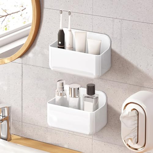 Diesisa Wall Mount Organizer, 2Pc Small Adhesive Cabinet Door Organizer