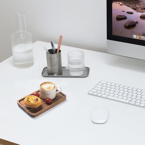 Bathroom Vanity Tray, Bathroom Tray for Counter, Toilet Tank Tray, Wood Bathroom Tray for Organizing and Home Decor (7.9 x 5.1 x 0.8 inch)