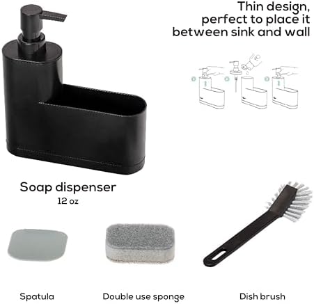 Vigar Rengo Monobloc 4-Piece Sink Caddy Set, Black