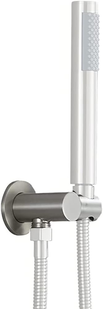 Hand Held Shower Head Holder with Hose Connector Shower Wand Holder Wall Mount Adjustable Handheld Shower Handle Sprayer Holder Shower Hose Adapter Shower Elbow with Spray Head Bracket Brushed Nickel