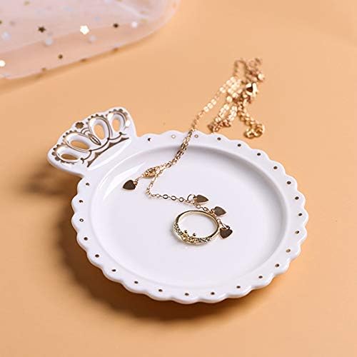 Stephanie Imports Queen's Crown Ceramic Trinket Plate and Decorative Jewelry Dish