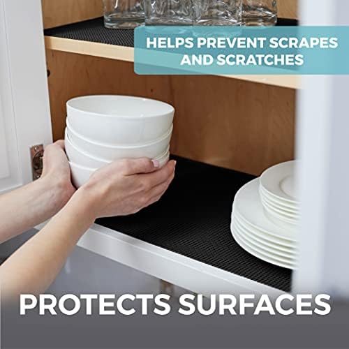 HOME GENIE Shelf Drawer and Cabinet Liner, Non Adhesive, 20x20 Pitch Black