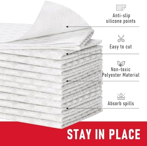 Cooyes 12 Pack Large Refrigerator Liners 17.7" x 36", Absorbent Strong Grip Fridge Liners Washable, Fridge Shelf Liner for Kitchen Cabinets, Non-Adhesive Refrigerator Bin Liners and Mats