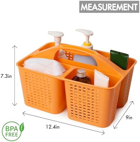 Tiawudi Portable Shower Caddy, Caddy Organizer with Handle, Plastic Shower Basket Hold Soap, Shampoo, Hair Supplies and Beauty Products, Cleaning Supplies Organizer for Home, Dorm, Shelf and Cabinet