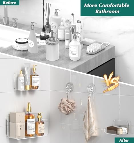 Shower Shelves 5 Pack Clear Acrylic Bathroom Organizer Caddy